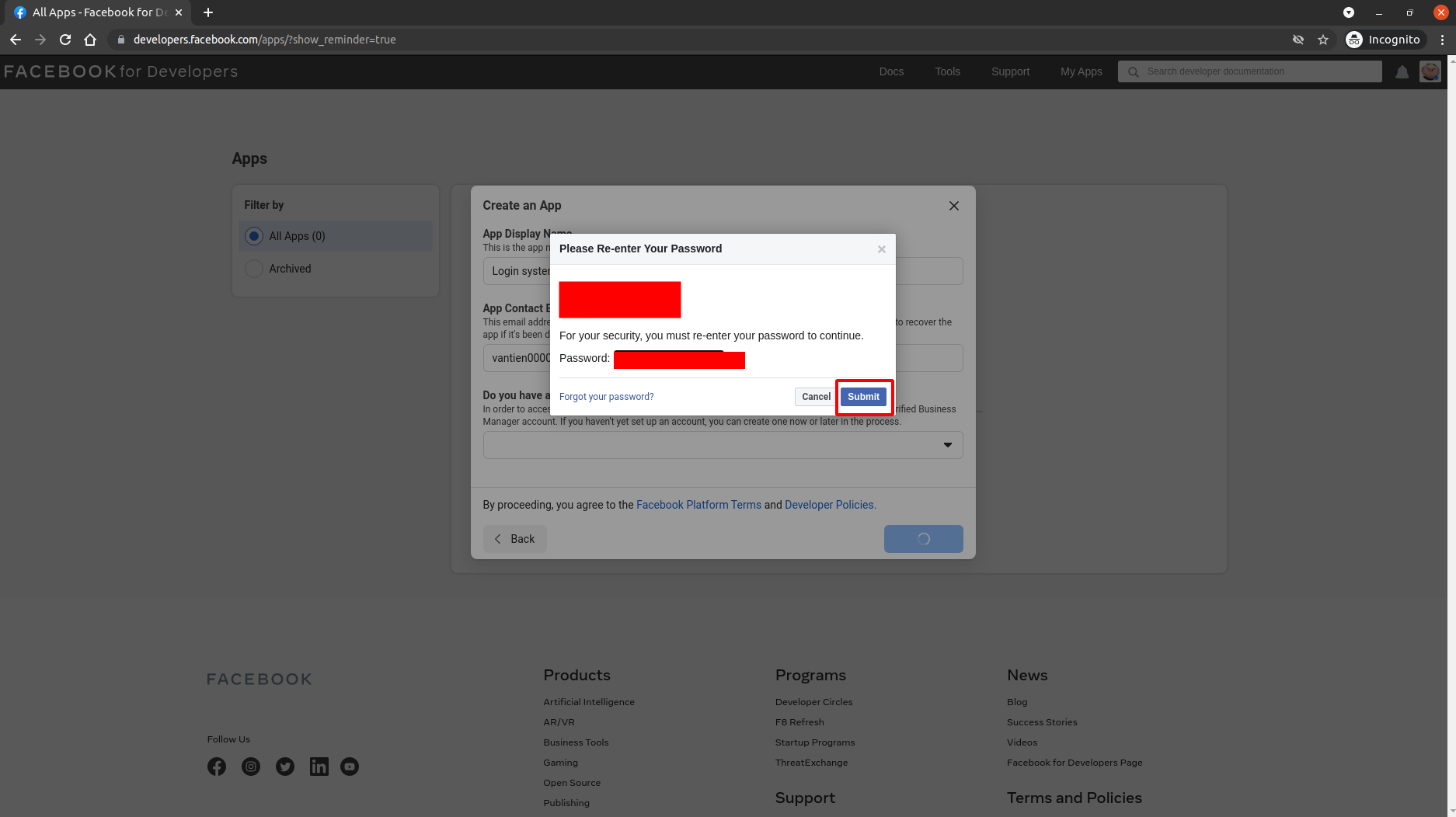 Facebookログインモジュールを追加